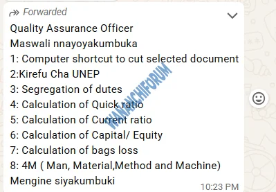 Maswali ya usaili Quality Assurance Officer