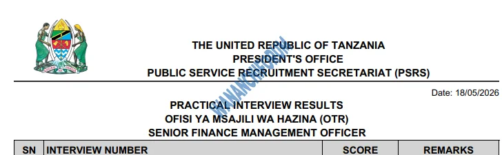 MATOKEO YA USAILI WA VITENDO ULIOFANYIKA TAREHE 18/05/2026