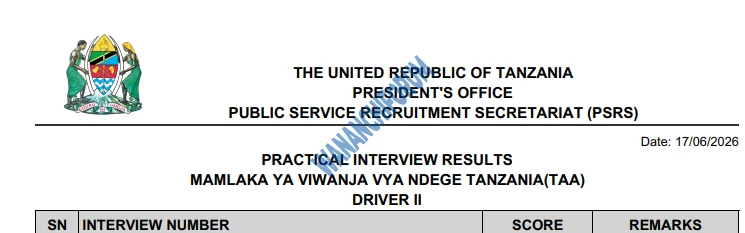 MATOKEO YA USAILI WA VITENDO DEREVA II-MAMLAKA YA VIWANJA VYA NDEGE TANZANIA(TAA)