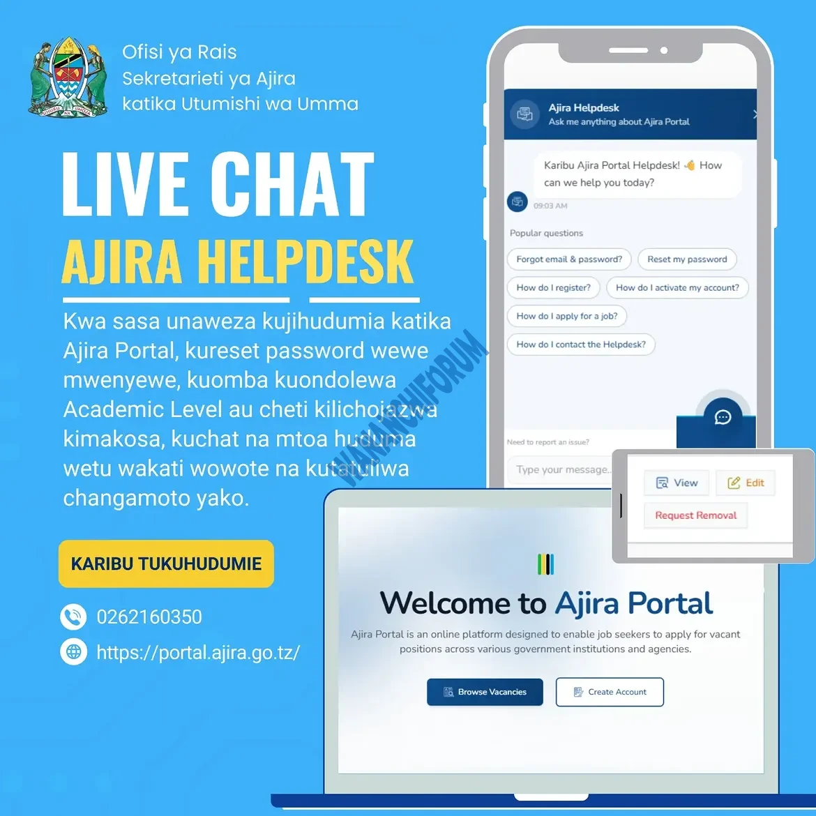 Ajira Portal Live Chat, Chat na Ajiraportal