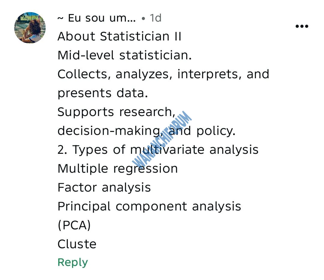 Maswali ya usaili Statistician II