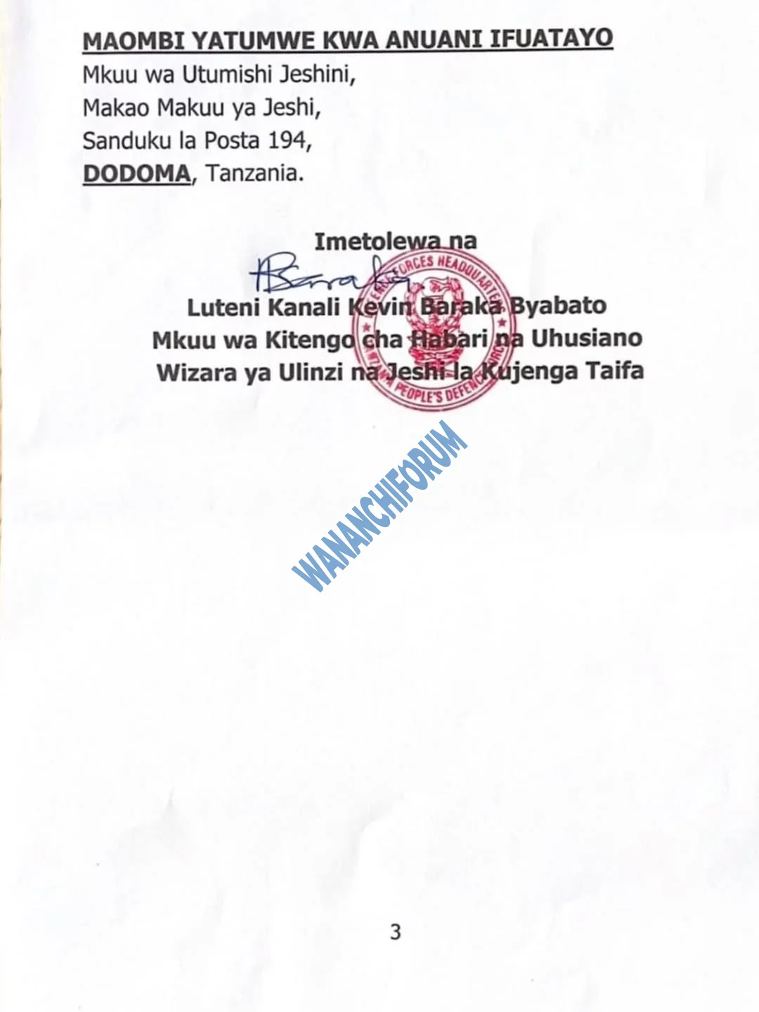 Nafasi za Kazi JWTZ Jeshi la Wananchi Tanzania